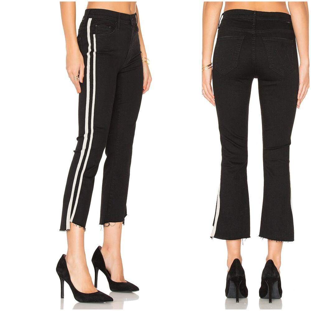Mother The Insider Crop Step Fray in Guilty Racer black sz 25